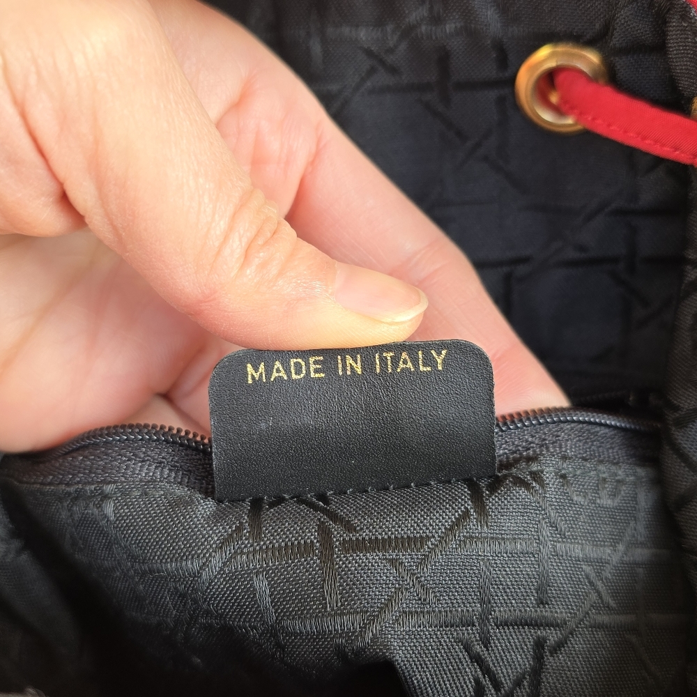 Medium Lady Dior Cannage Quilted Nylon Red Backpack made in Italy - Picture 8 of 14